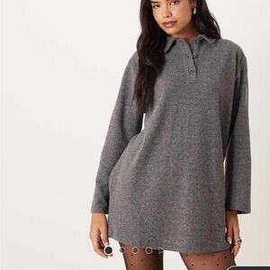 ASOS  Grey RUGBY polo dress size small super soft